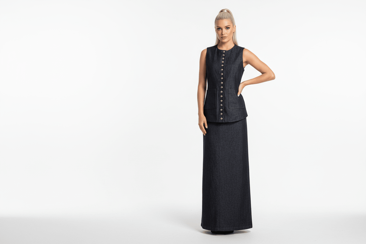 Denim Back Slit Maxi Skirt - New 🌟 - Bella Boutique & Bellasbylola.com