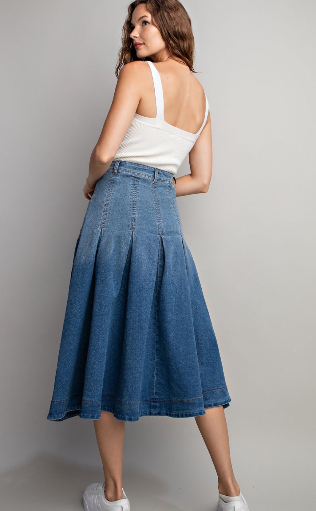 Denim Midi Skirt - Bella Boutique & Bellasbylola.com