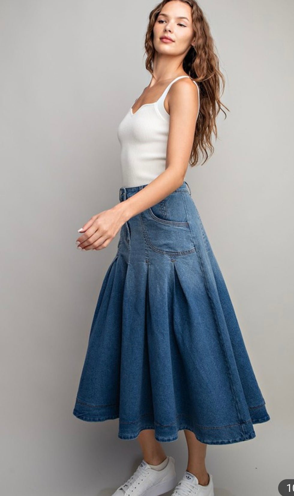 Denim Midi Skirt - Bella Boutique & Bellasbylola.com