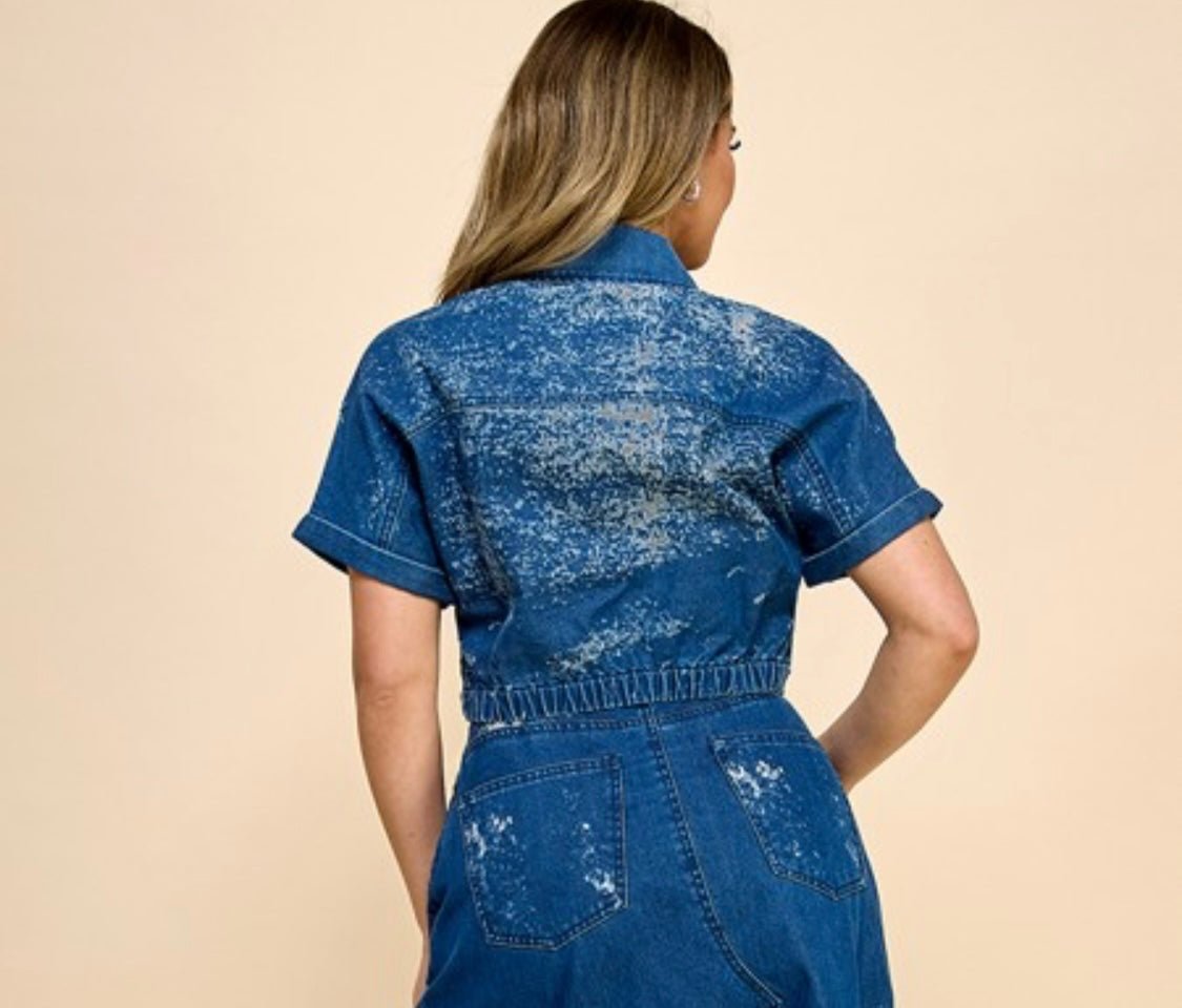 Denim Sheer Cut - out Top - New ✨ - Bella Boutique & Bellasbylola.com