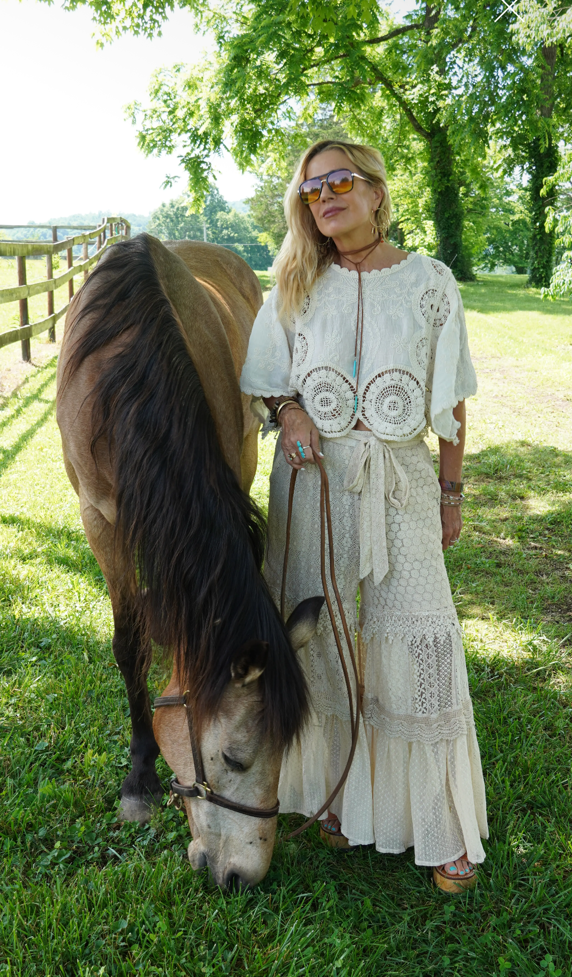 Desert Dream Boho Dream Cloud Pant Tiered Lace & Net Trim - BELLA BOUTIQUE & BELLASBYLOLA.COM 🇵🇷