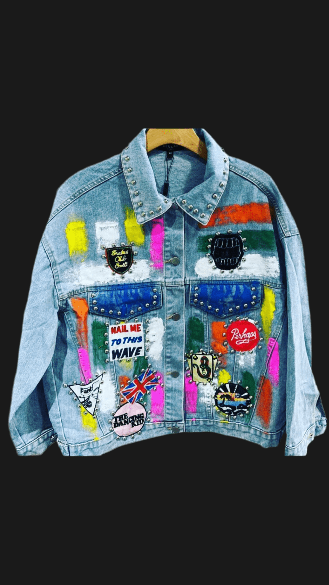 Exquisite Unique Hand Painted Denim Jacket - One Size (Fits from Small thru XL) - Premium Clothing - Bella Boutique & Bellasbylola.com