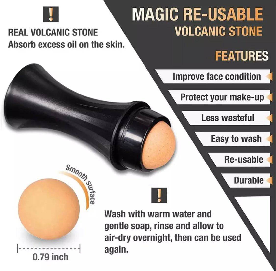 Volcanic Stone Face Oil Roller - Shine-Free Skin - Bella Boutique & Bellasbylola.com