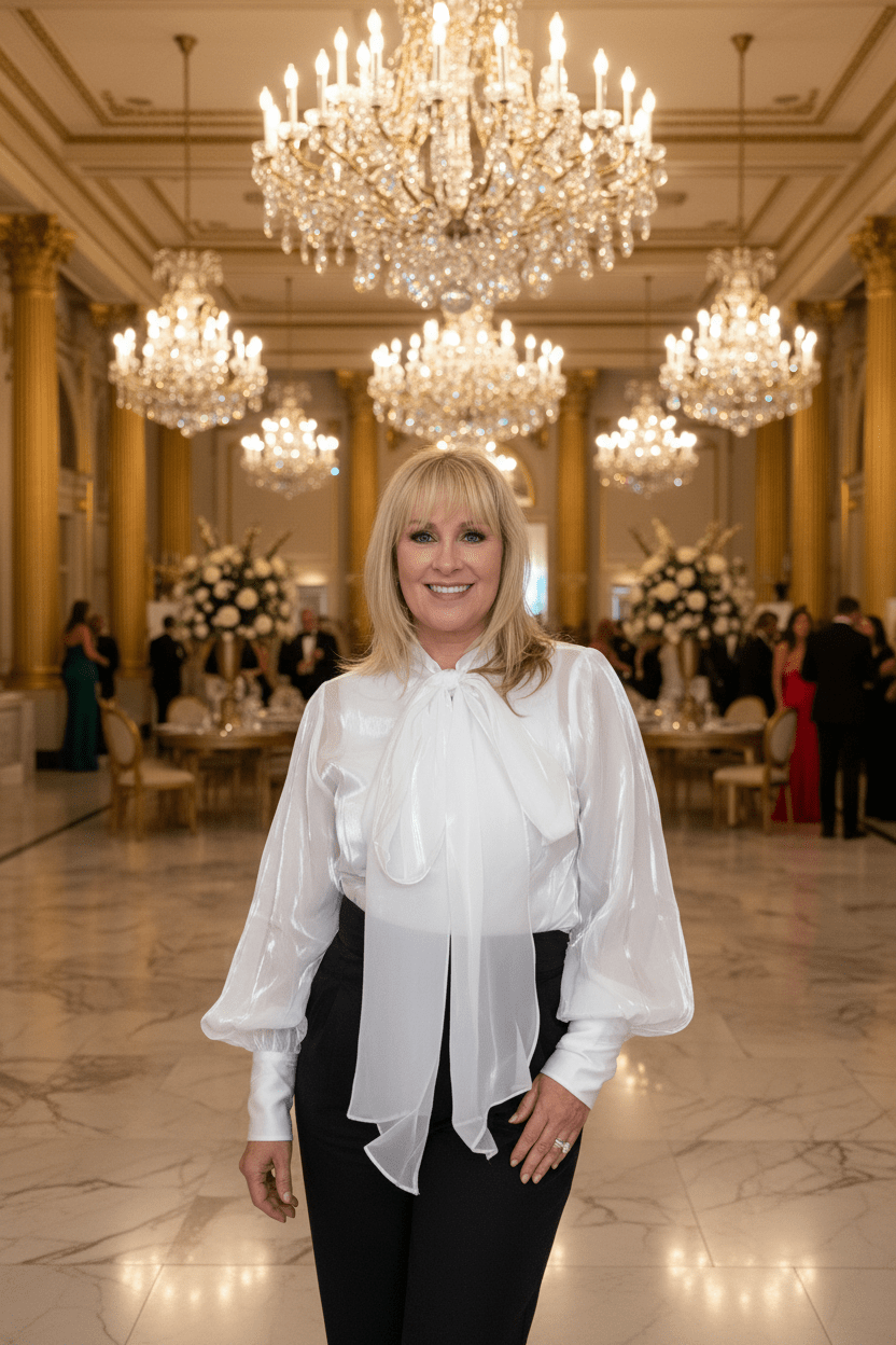 Fine Organza Boho Chic Bowtie White Blouse /Premium Clothing - True to size - BELLASBYLOLA.COM