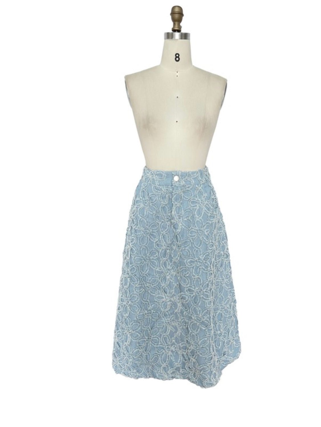 Floral Embroidery Denim Skirt - New 🌟 - Bella Boutique & Bellasbylola.com