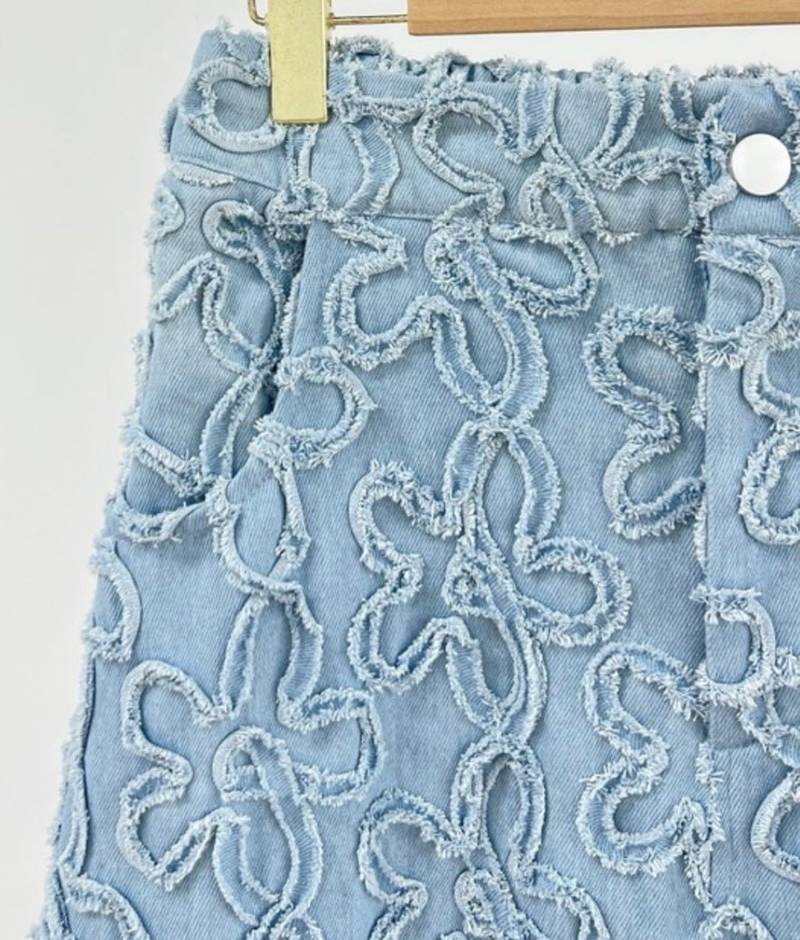 Floral Embroidery Denim Skirt - New 🌟 - Bella Boutique & Bellasbylola.com