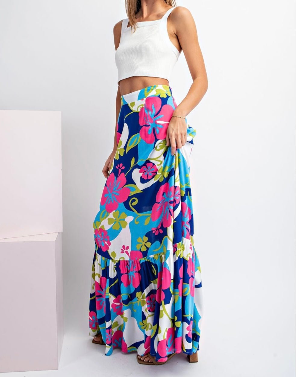 Floral Print Maxi Skirt - Bella Boutique & Bellasbylola.com
