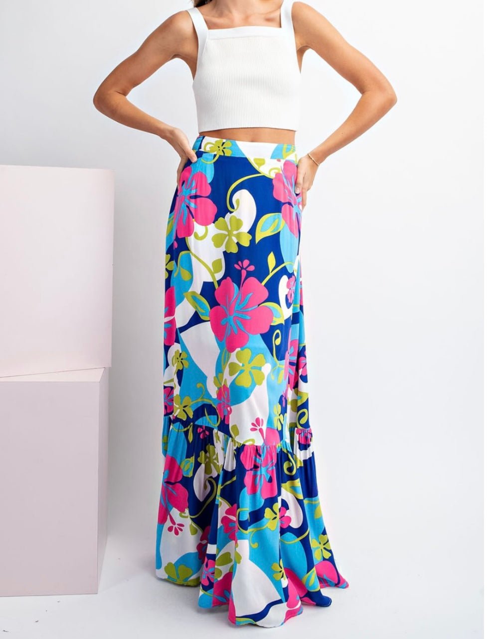Floral Print Maxi Skirt - Bella Boutique & Bellasbylola.com