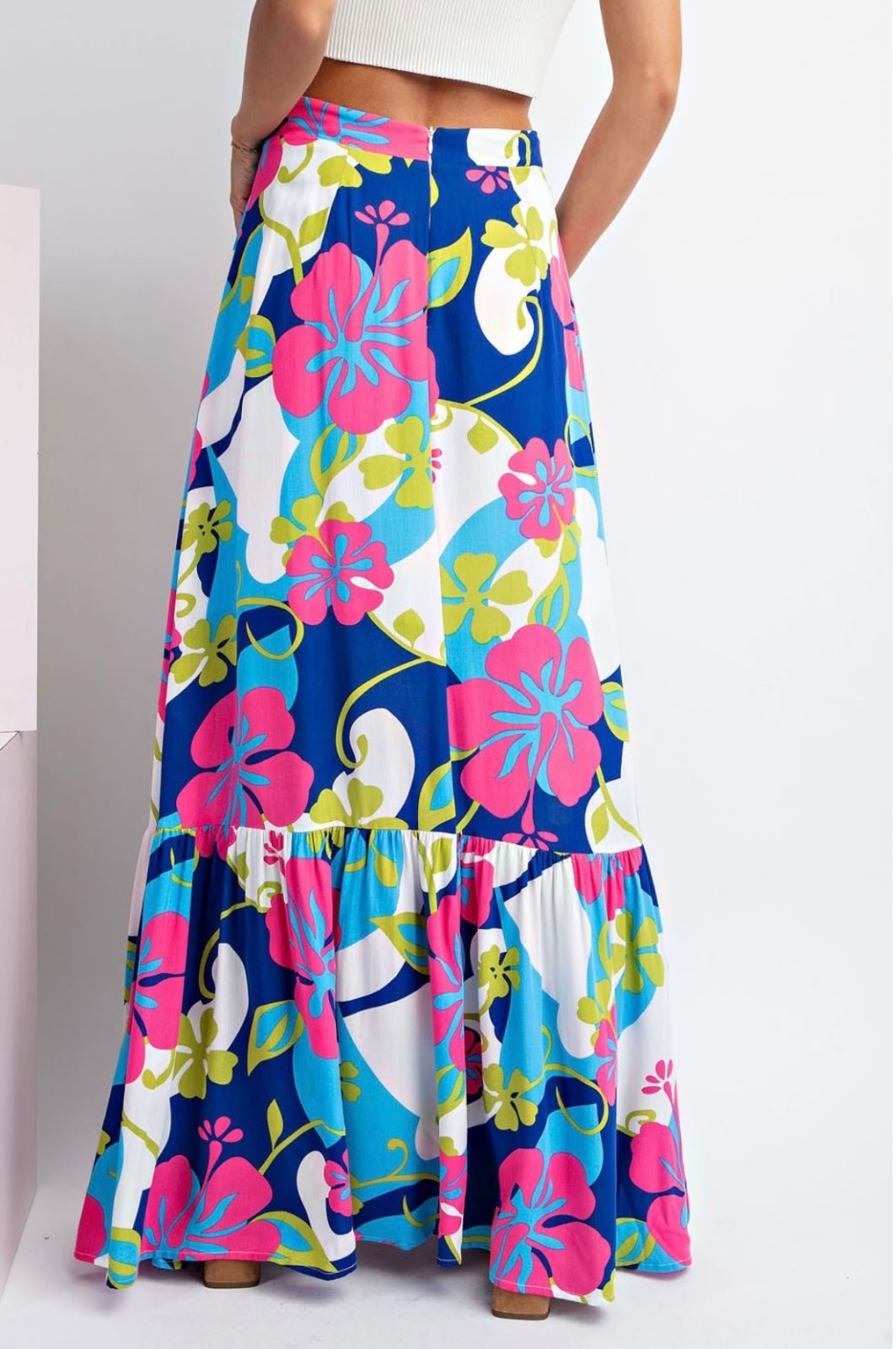 Floral Print Maxi Skirt - Bella Boutique & Bellasbylola.com