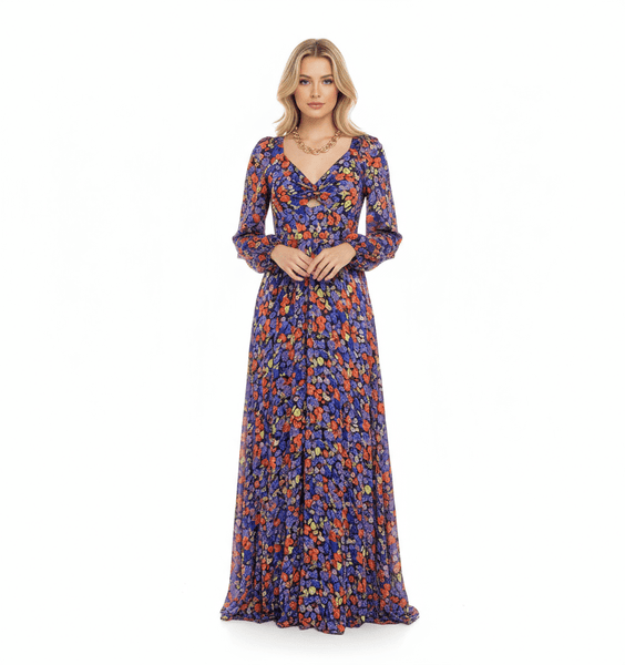 flower bomb maxi dress Flower Bomb Floral Pattern Maxi Dress