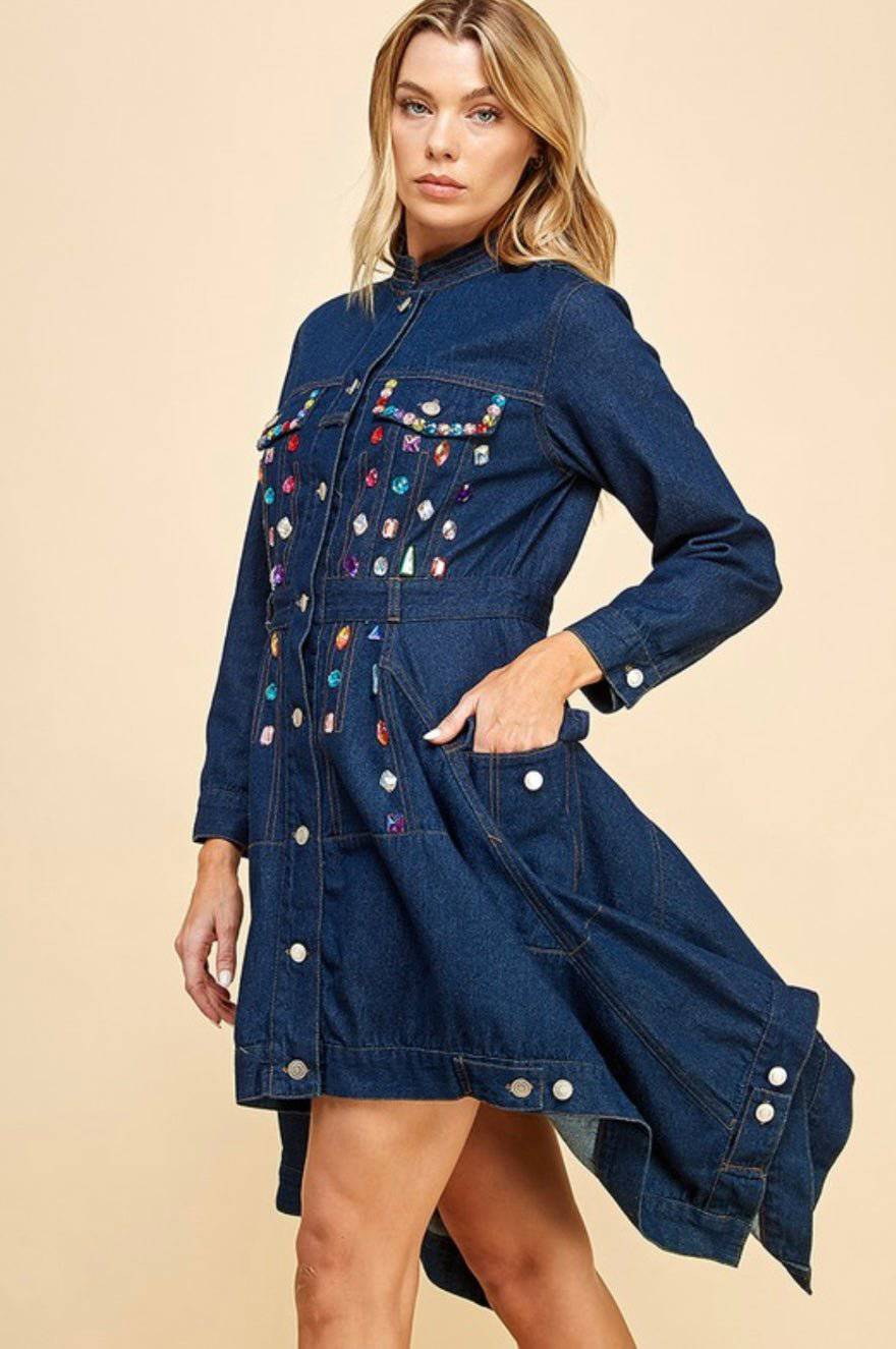 Chic Gem Asymmetrical Mini Dress - Bella Boutique & Bellasbylola.com