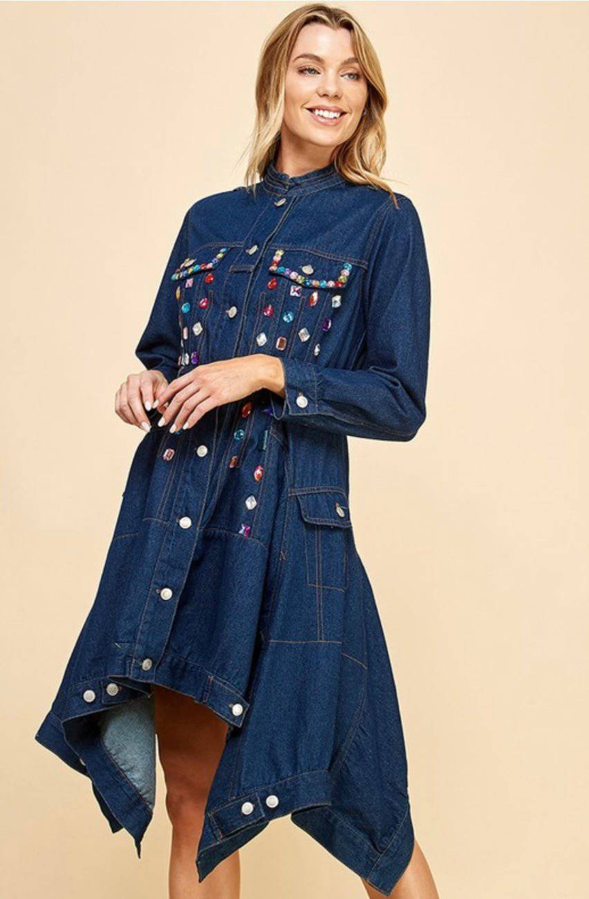 Chic Gem Asymmetrical Mini Dress - Bella Boutique & Bellasbylola.com