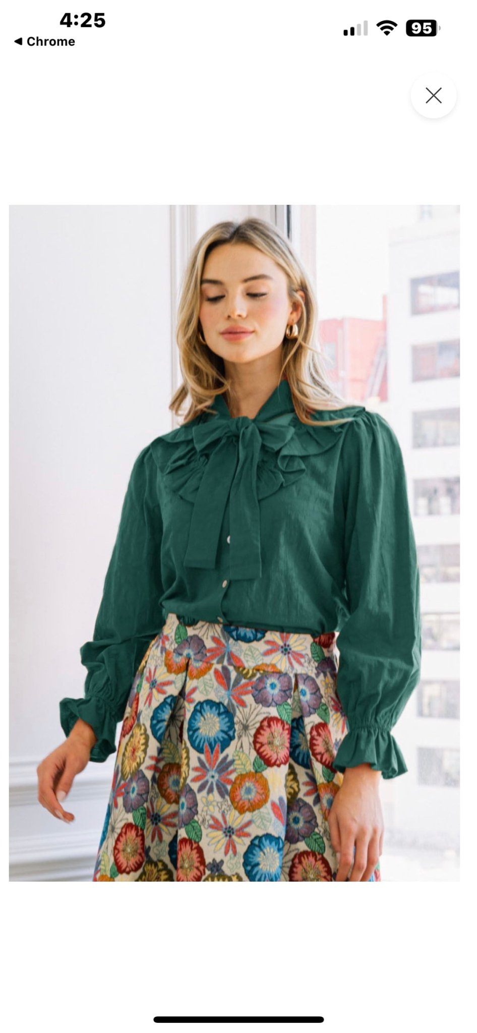 Chic High Collar Blouse in Hunter Green or Rust - Bella Boutique & Bellasbylola.com