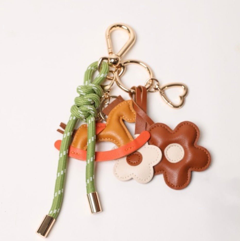 Brown Dog & Yellow Cherries Key Chain with Charms - Bella & Bellasbylola.com