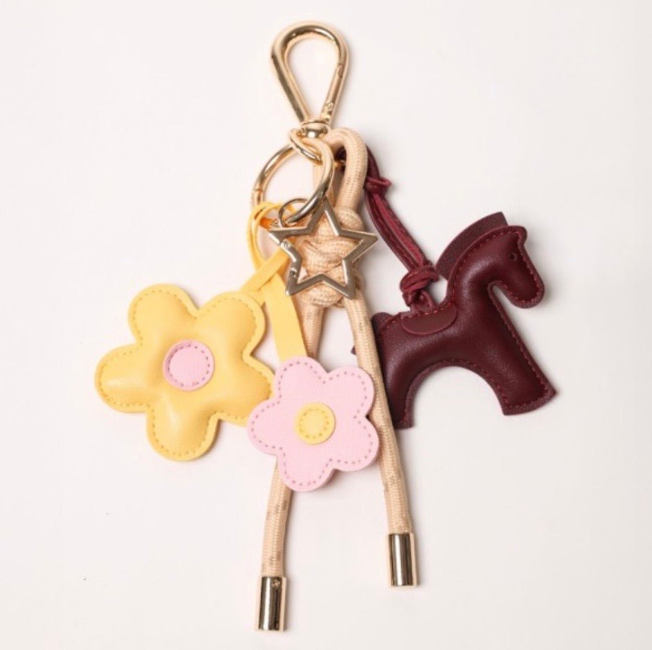 Brown Dog & Yellow Cherries Key Chain with Charms - Bella & Bellasbylola.com