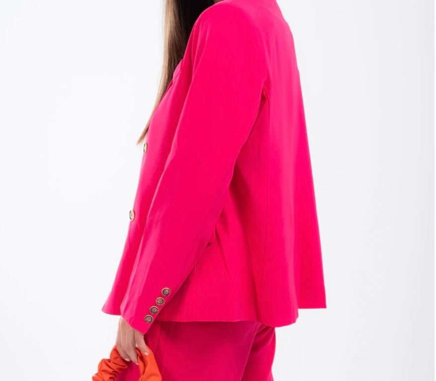 Hot Pink Andrea Oversized Blazer - Bella Boutique & Bellasbylola.com