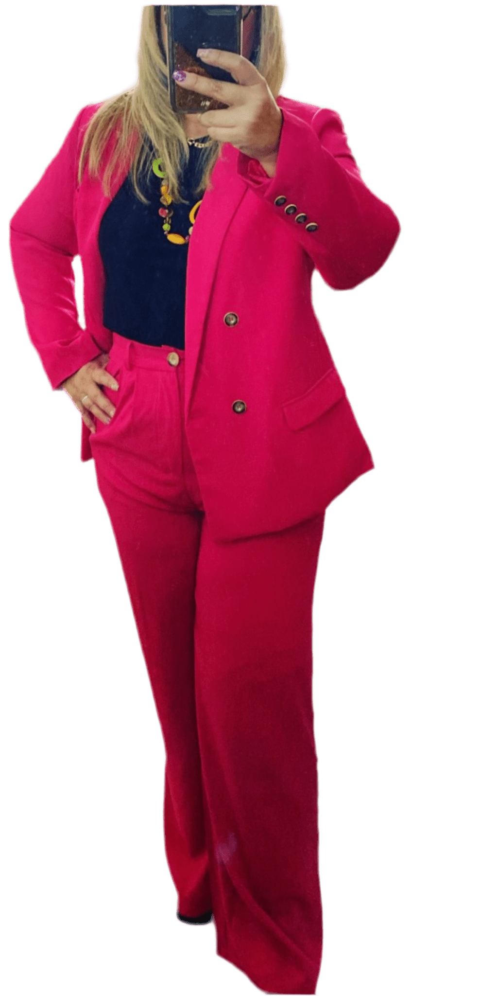 Hot Pink Andrea Oversized Blazer - Bella Boutique & Bellasbylola.com