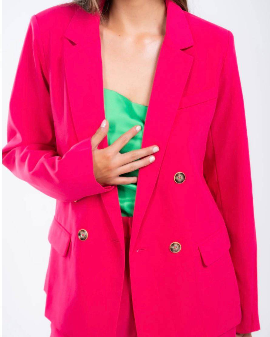 Hot Pink Andrea Oversized Blazer - Bella Boutique & Bellasbylola.com