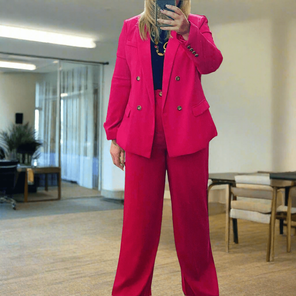 Hot Pink Andrea Oversized Blazer - Bella Boutique & Bellasbylola.com