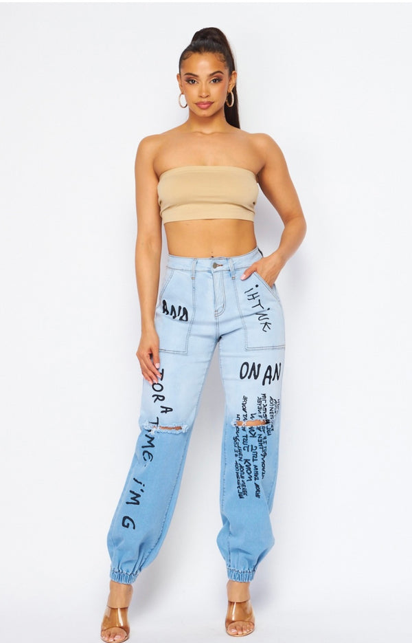 Denim Jogger - Bellasbylola.com