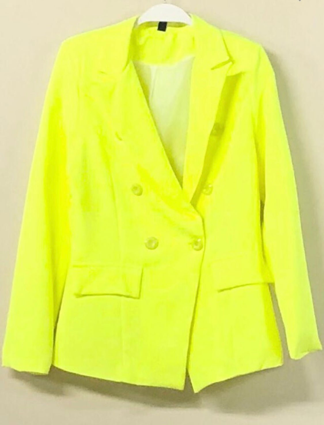 Italian Neon Yellow Blazer ( Runs Small) - Bella Boutique & Bellasbylola.com