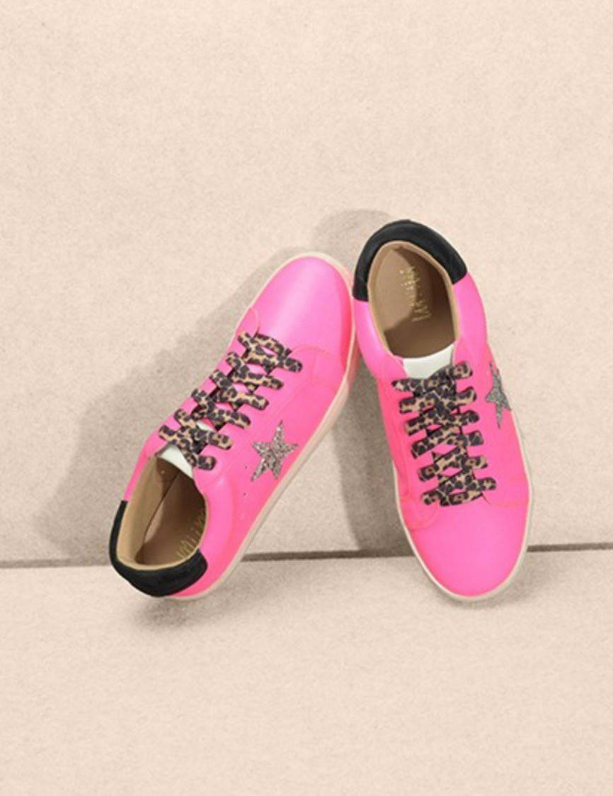 Bold & Colorful Lace-Up Sneakers with Glitter Star Detail - Sustainable, Stylish, and Comfortable! -Bellasbylola.com