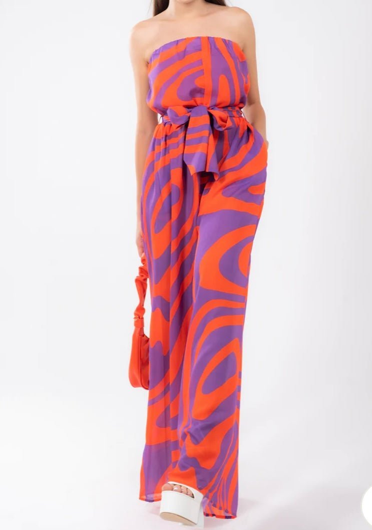 Sheer Linen Jumpsuit with Wide Leg, Sash Belt & Pockets - Bella Boutique & Bellasbylola.com
