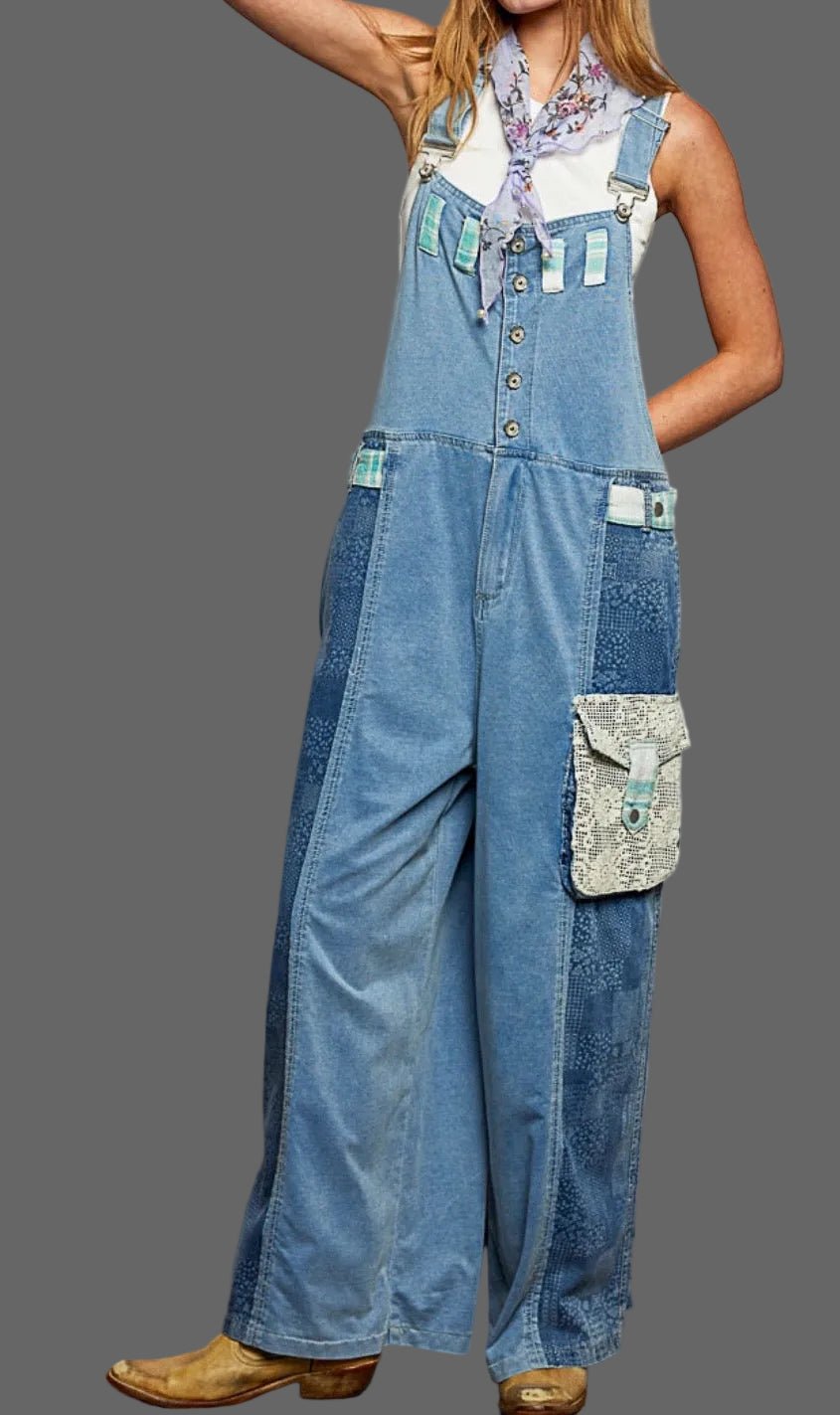 Knit & Denim Multi Jumpsuit - New ✨ - Bella Boutique & Bellasbylola.com