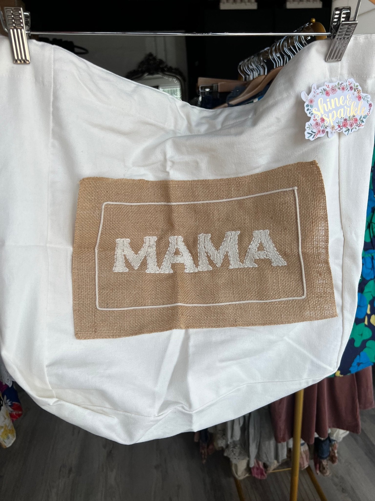 Raffia Mama Canvas Tote - Stylish and Sustainable! - Bella Boutique & Bellasbylola.com
