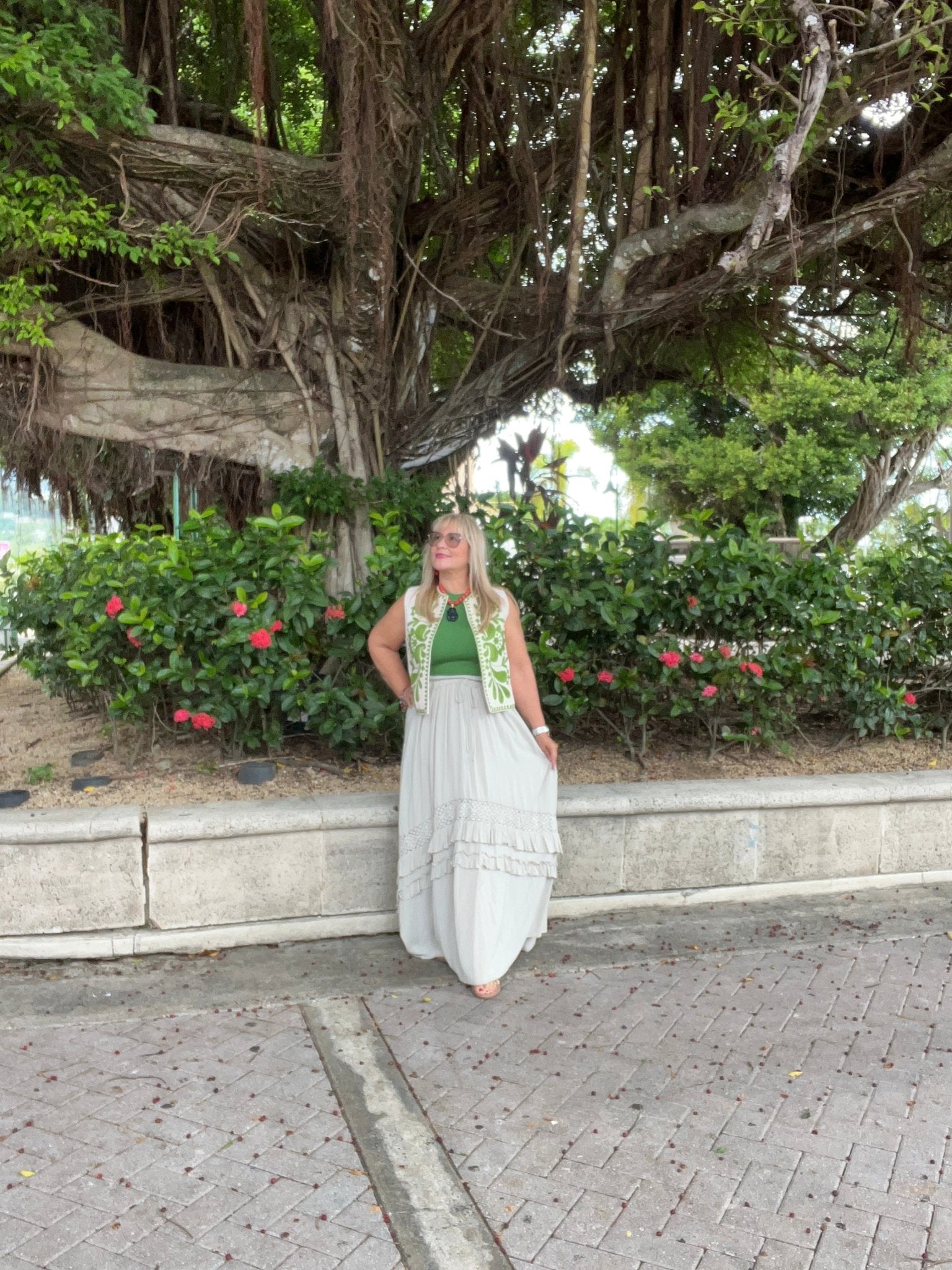 Tiered Ruffle Maxi Skirt with Crochet Lace Trim and Pockets - Bella Boutique & Bellasbylola.com