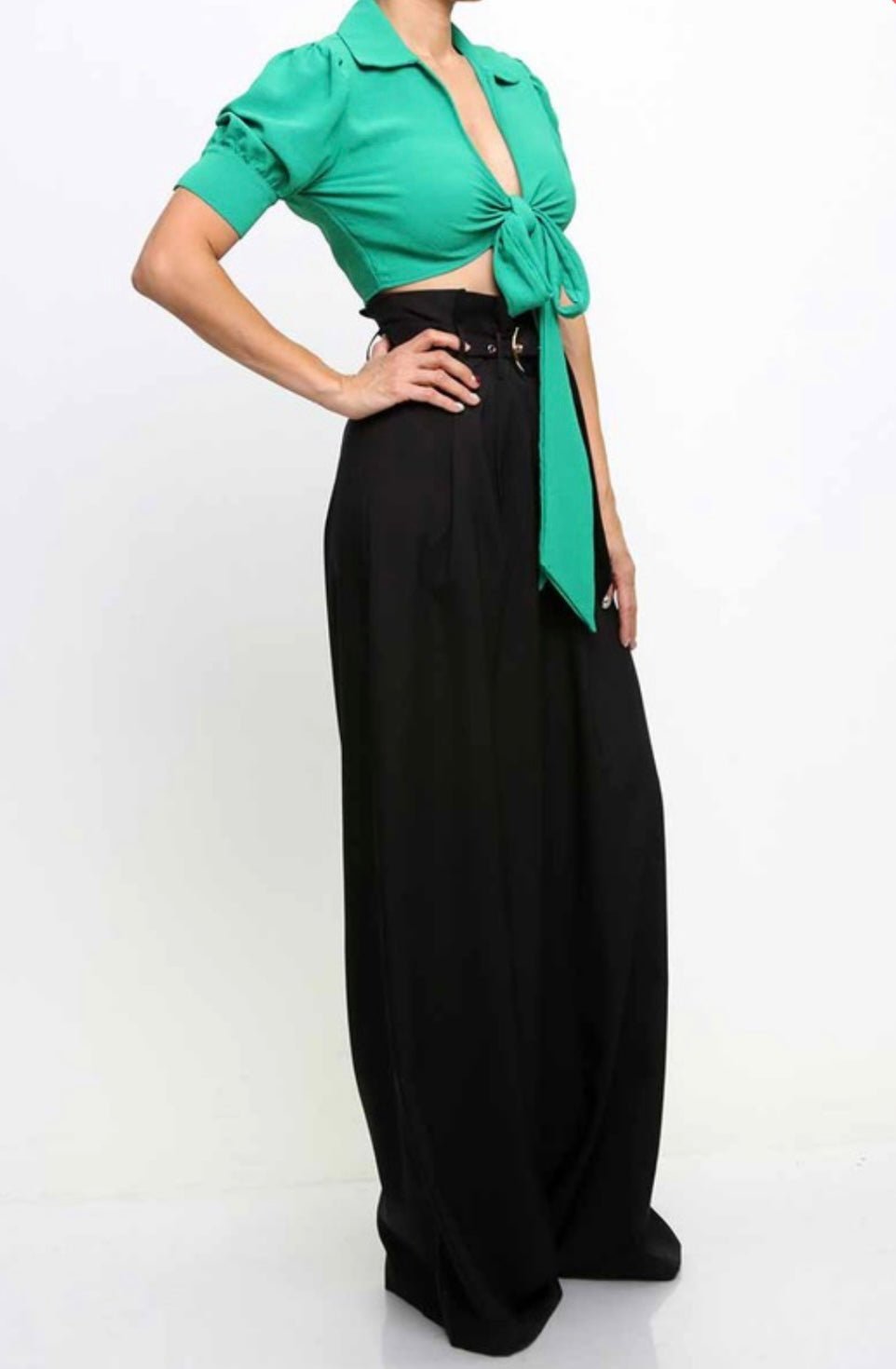 Olive Paperbag Maxi Palazzo Pants - Bella Boutique & Bellasbylola.com
