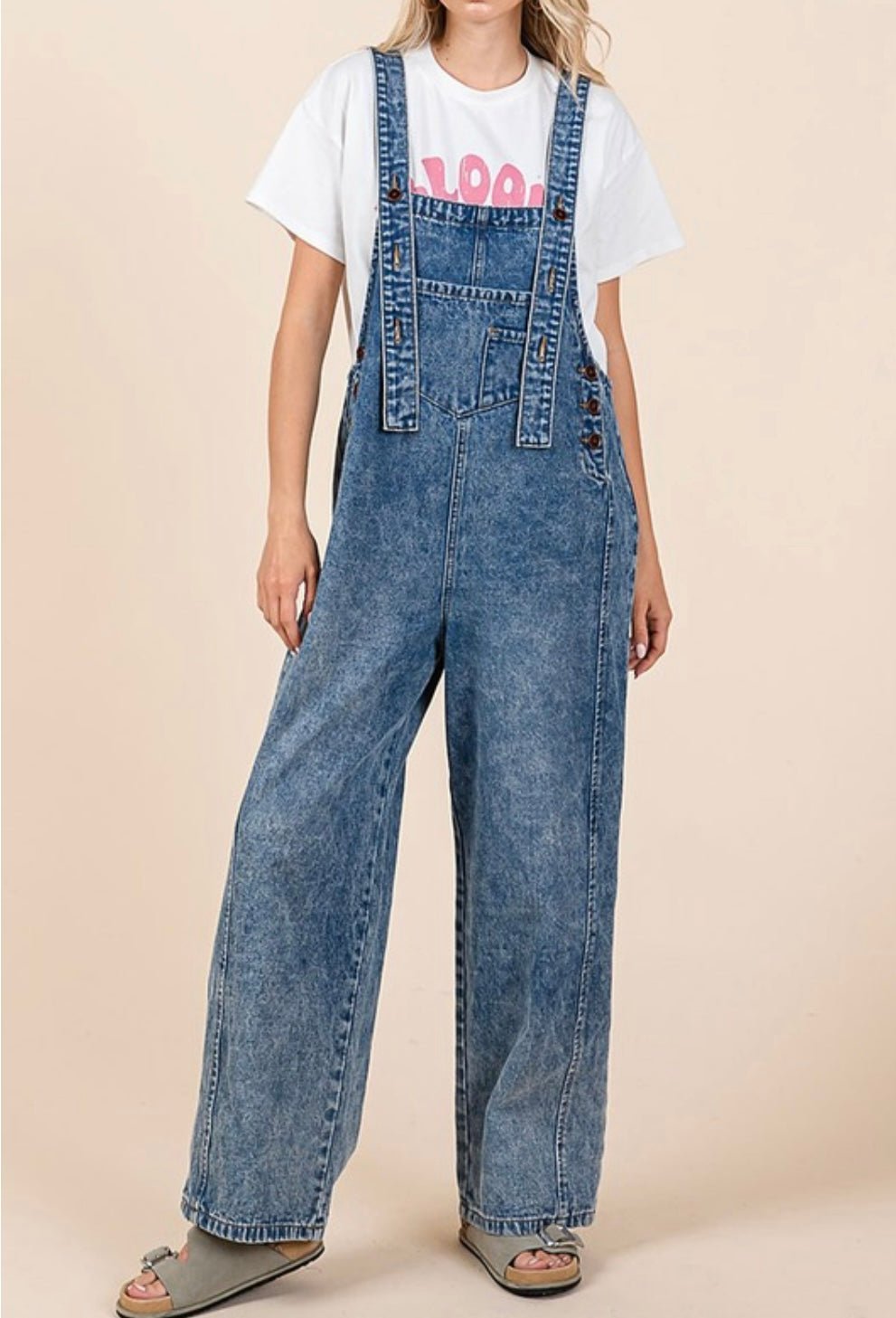 Olivia Denim Wide Leg Overall - In Store & online🌟 - Bella Boutique & Bellasbylola.com