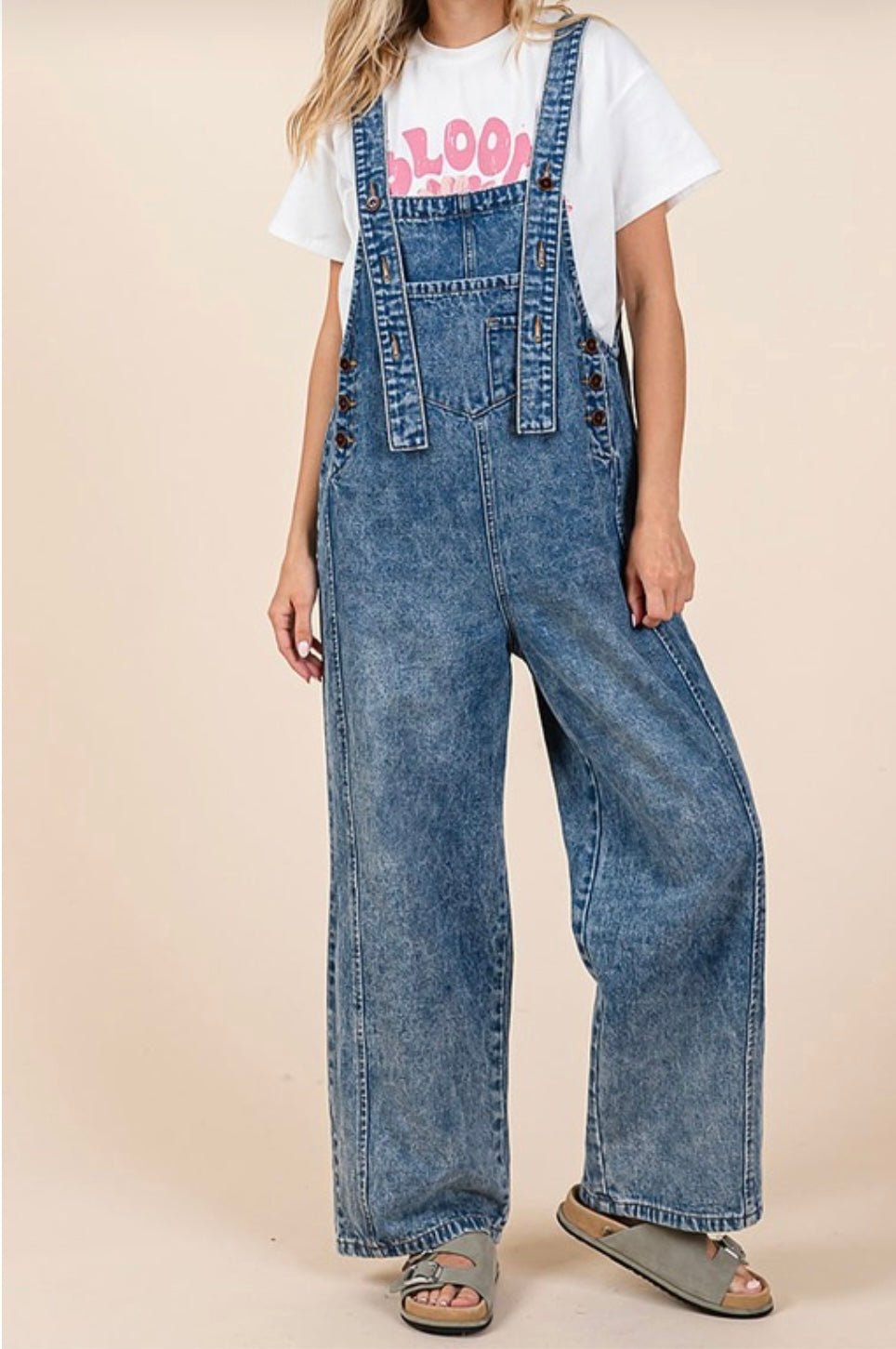 Olivia Denim Wide Leg Overall - In Store & online🌟 - Bella Boutique & Bellasbylola.com