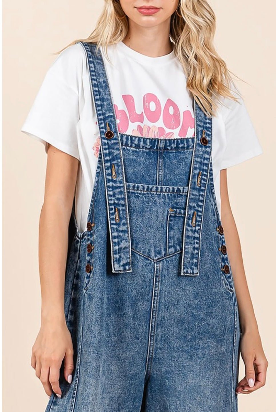 Olivia Denim Wide Leg Overall - In Store & online🌟 - Bella Boutique & Bellasbylola.com