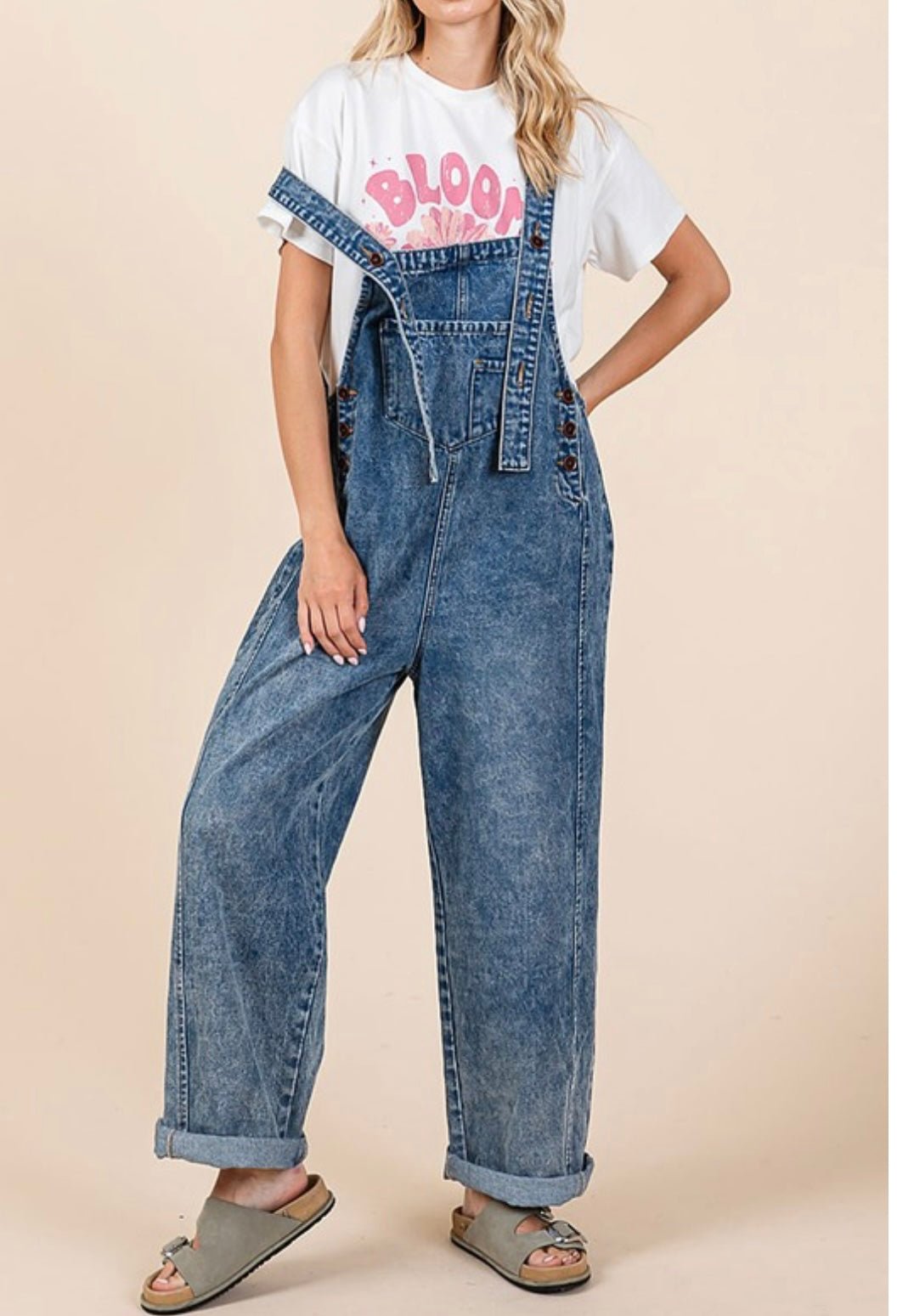 Olivia Denim Wide Leg Overall - In Store & online🌟 - Bella Boutique & Bellasbylola.com