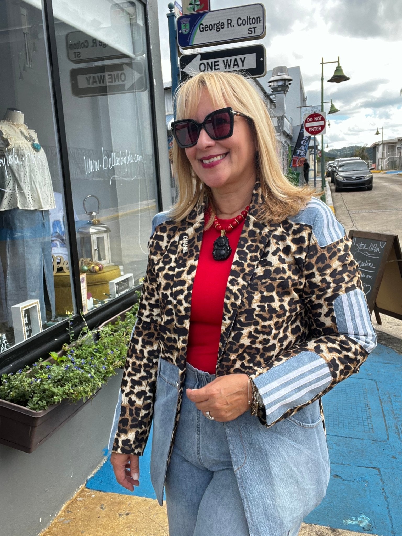 Oversized Denim - Animal Print Jacket - In store & online - New💫💃 - Bella Boutique & Bellasbylola.com