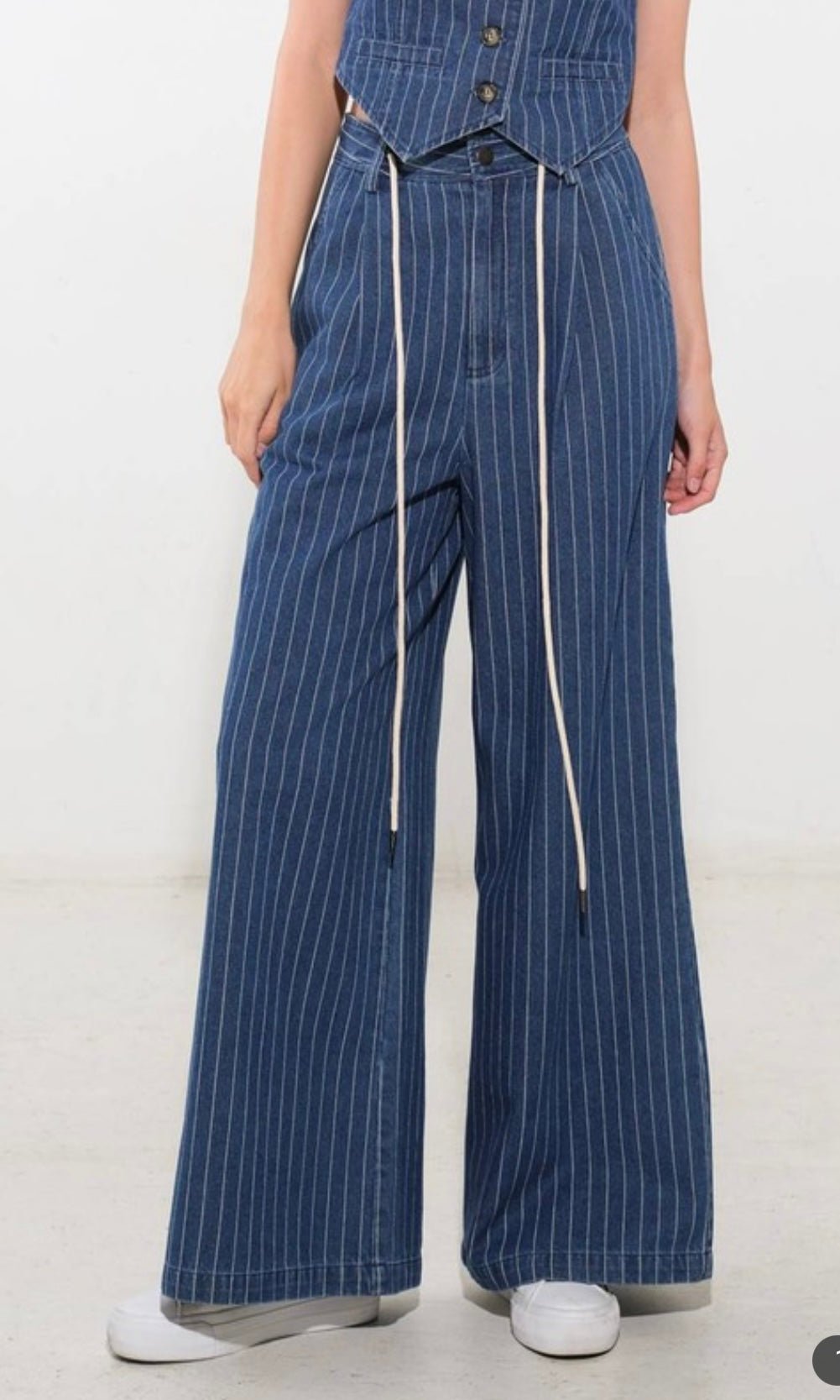 Pinstripe Dark Denim Vest - New 🌟 In Store & Online - Bella Boutique & Bellasbylola.com