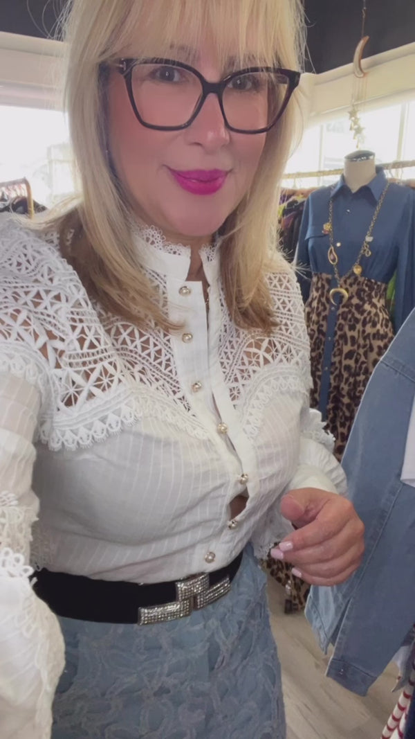 Exquisite White Lace Blouse