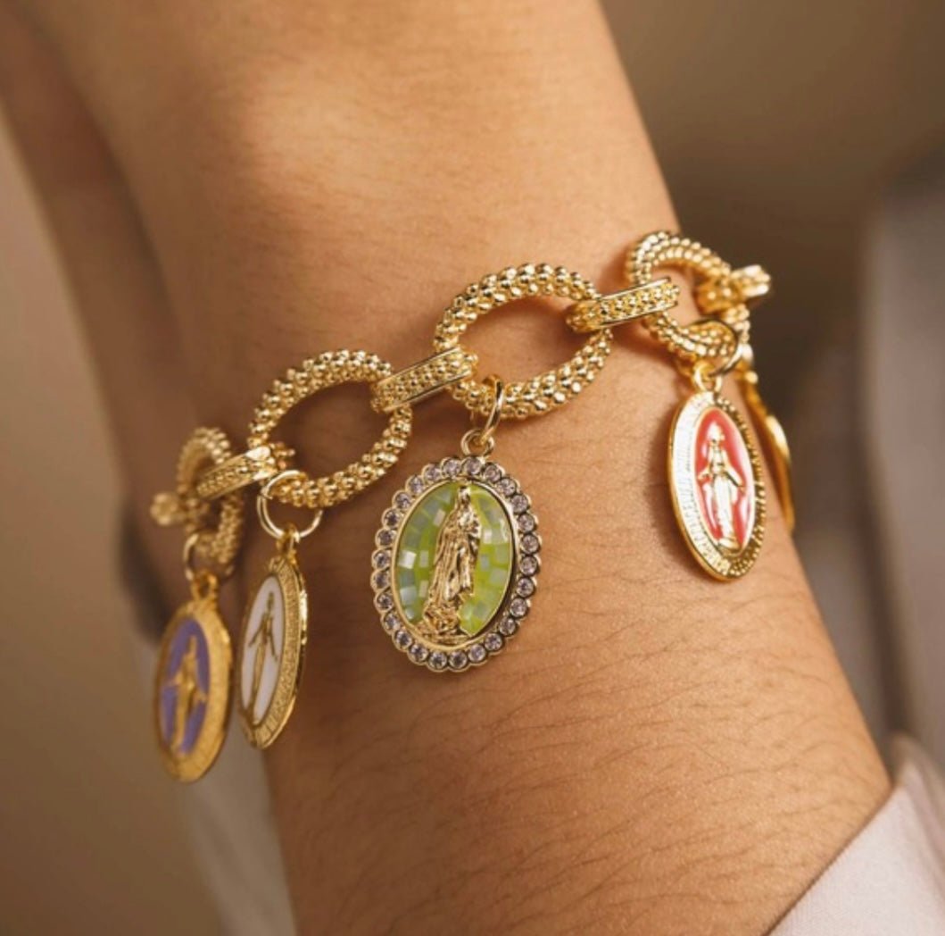 Pulsera de Proteccion con Dijes Católicos - Made in Malaga Spain - High Quality Materials - Bella Boutique & Bellasbylola.com