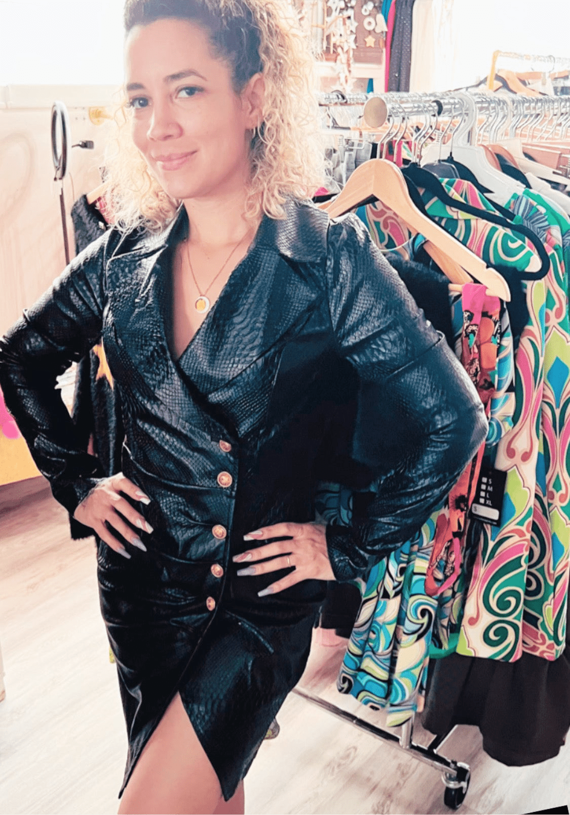 Snake Print Faux Leather Dress - In store & Online ⭐️💫🌟 - Bella Boutique & Bellasbylola.com