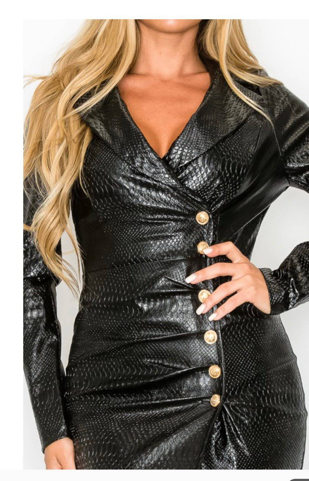 Snake Print Faux Leather Dress - In store & Online ⭐️💫🌟 - Bella Boutique & Bellasbylola.com