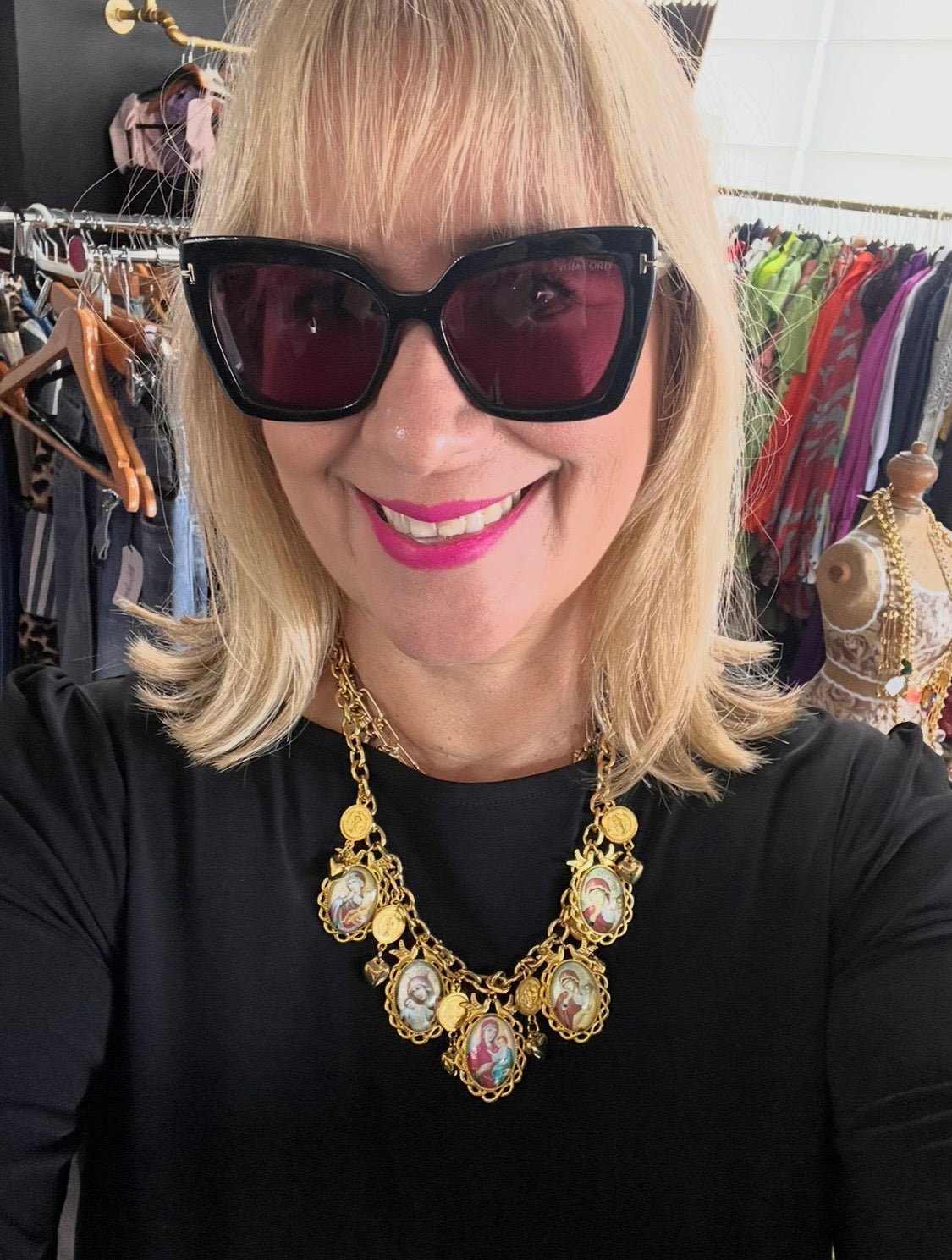 Spanish Catholic Virgen María Necklace - Handmade in Málaga - Bella & Bellasbylola.com
