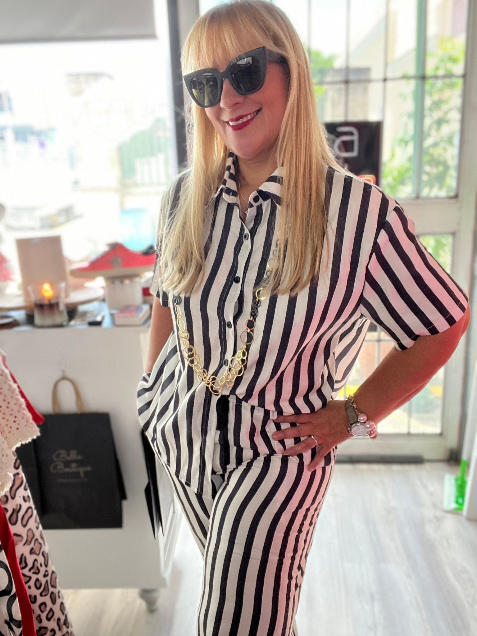 Stripes Beige & Black Set - In store & online✨ - Bella Boutique & Bellasbylola.com