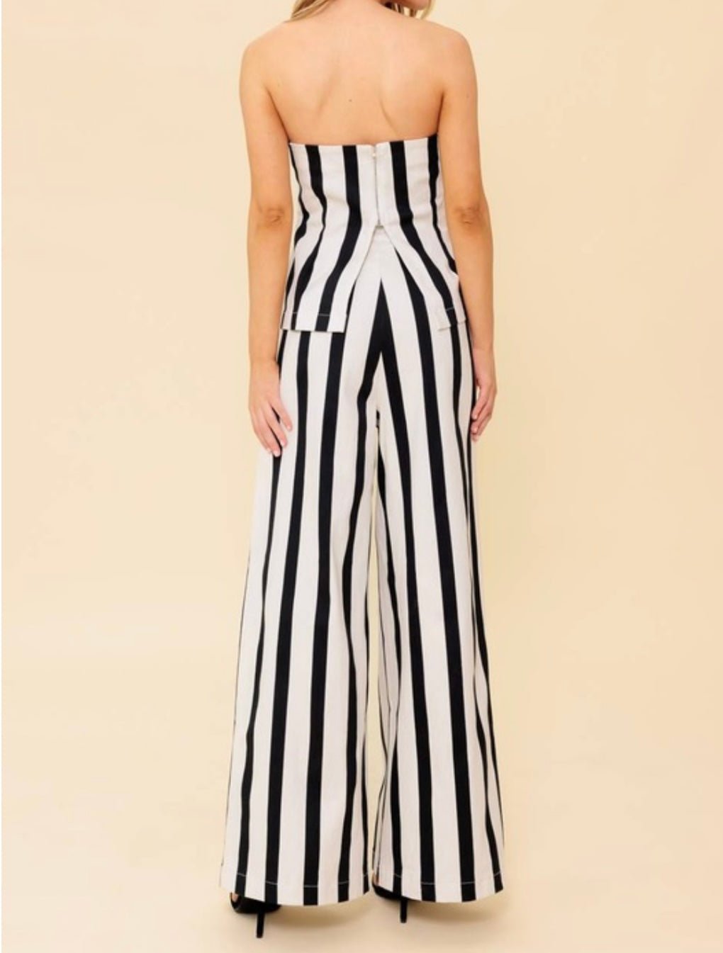 Stripes Black & White Denim Flying Tomato Wide Leg Set - Tax Included - Bella Boutique & Bellasbylola.com