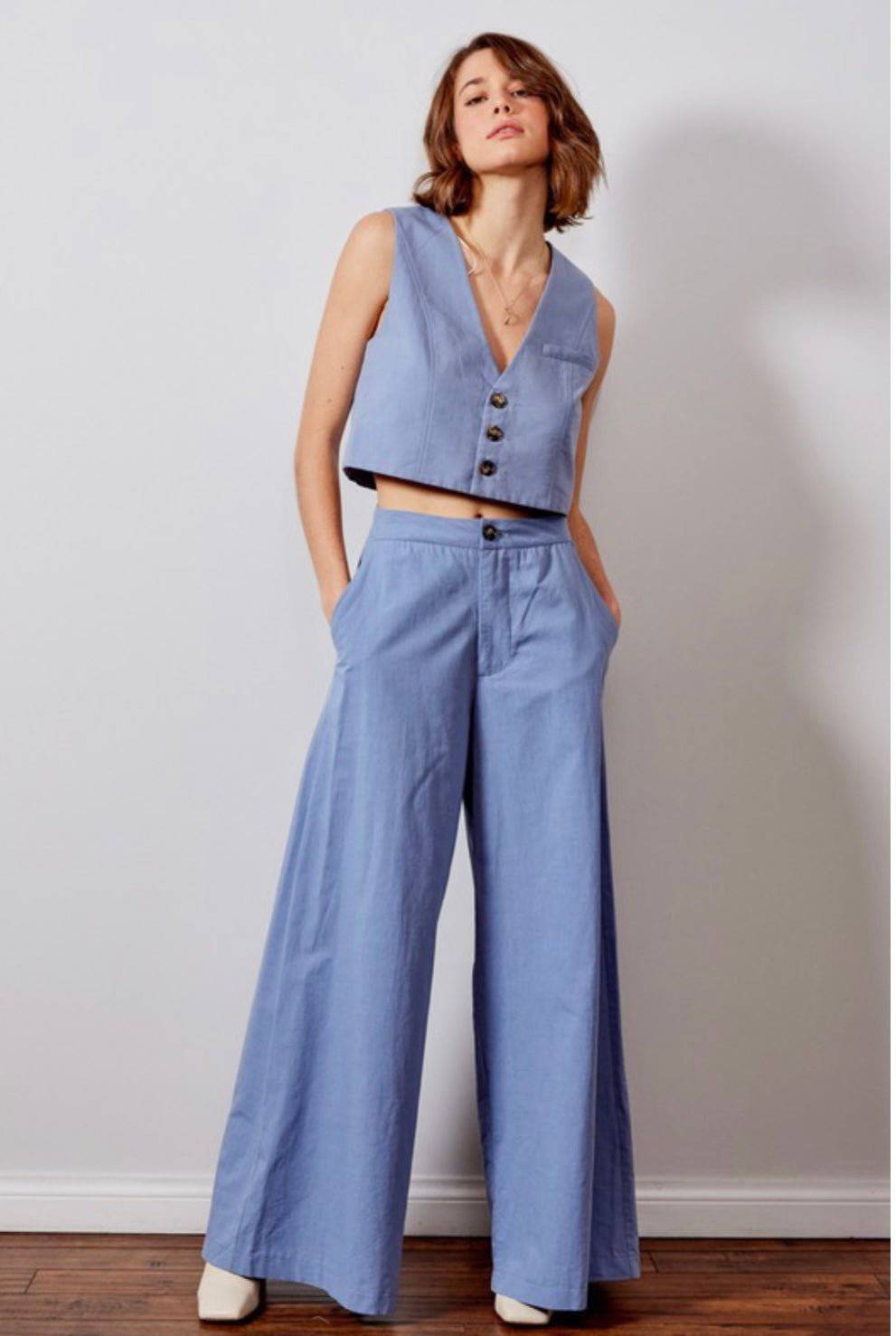 Teresa Azul Cielo Trousers - Bella Boutique & Bellasbylola.com