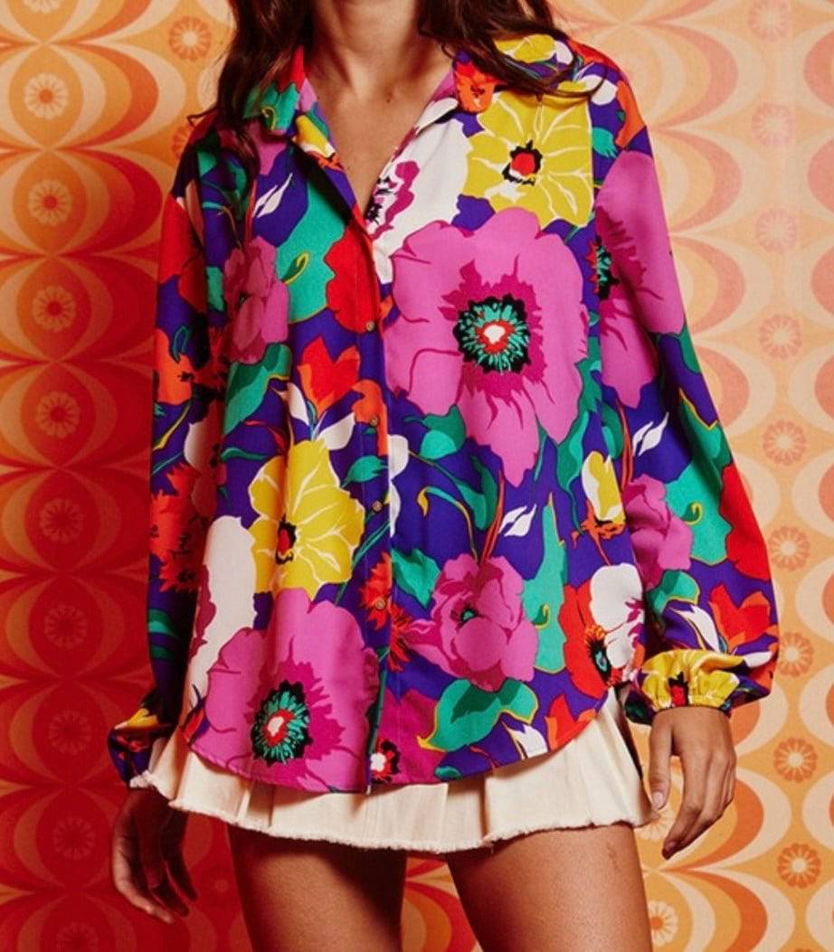 Vintage Look Rosalia Purple Blouse - Bella Boutique & Bellasbylola.com