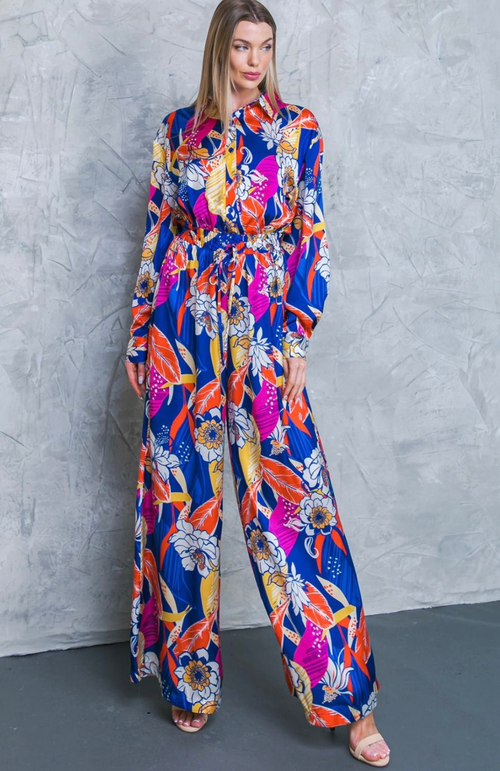 Vive la Vida Printed Jumpsuit: Effortless Sophistication! - Bella Boutique & Bellasbylola.com