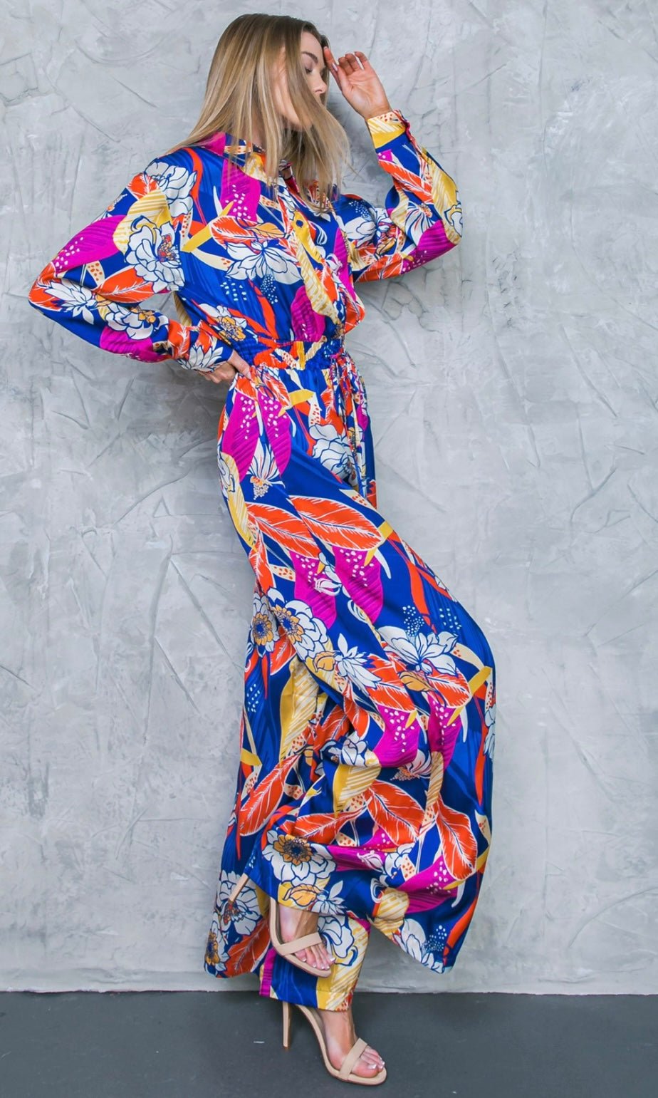 Vive la Vida Printed Jumpsuit: Effortless Sophistication! - Bella Boutique & Bellasbylola.com