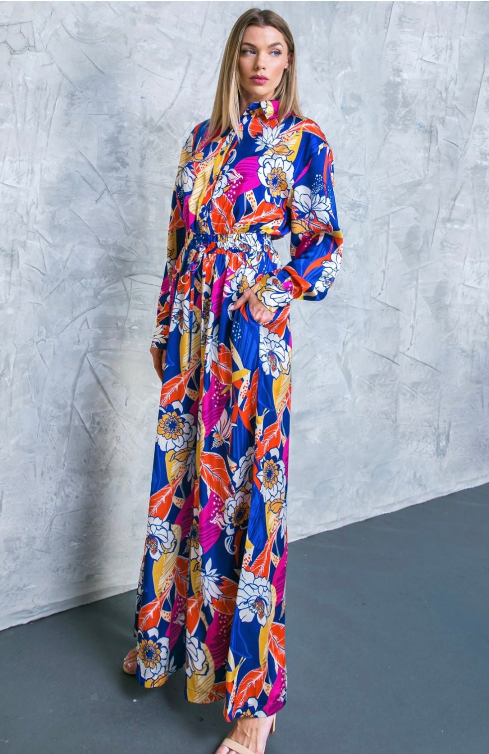 Vive la Vida Printed Jumpsuit: Effortless Sophistication! - Bella Boutique & Bellasbylola.com