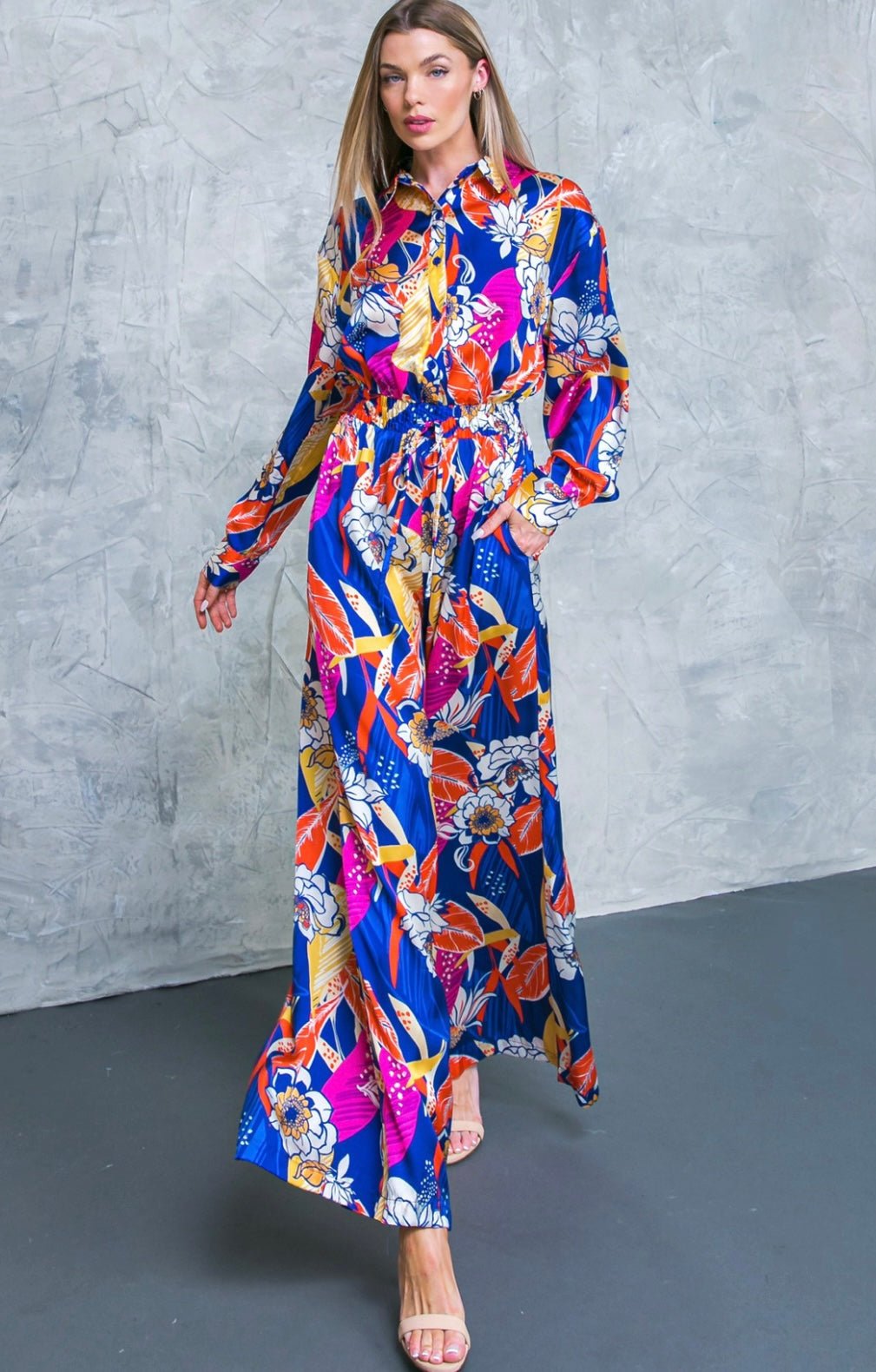 Vive la Vida Printed Jumpsuit: Effortless Sophistication! - Bella Boutique & Bellasbylola.com